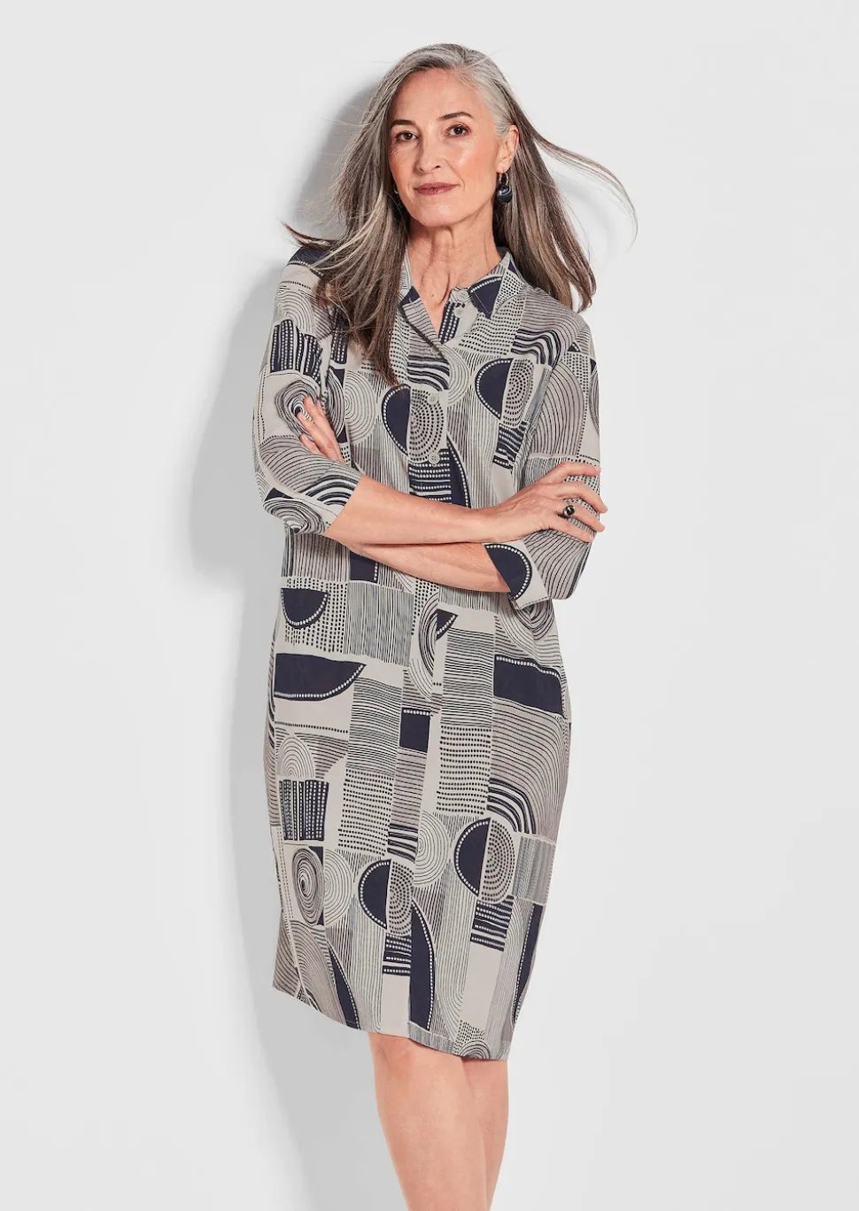 Robe chemisier avec imprimé intégral