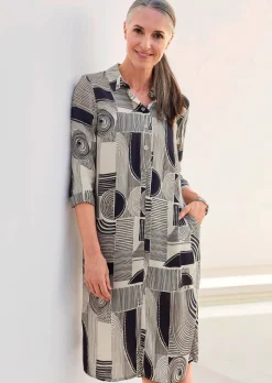 Robe chemisier avec imprimé intégral