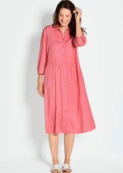 Robe chemisier avec poches latérales