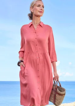 Robe chemisier avec poches latérales