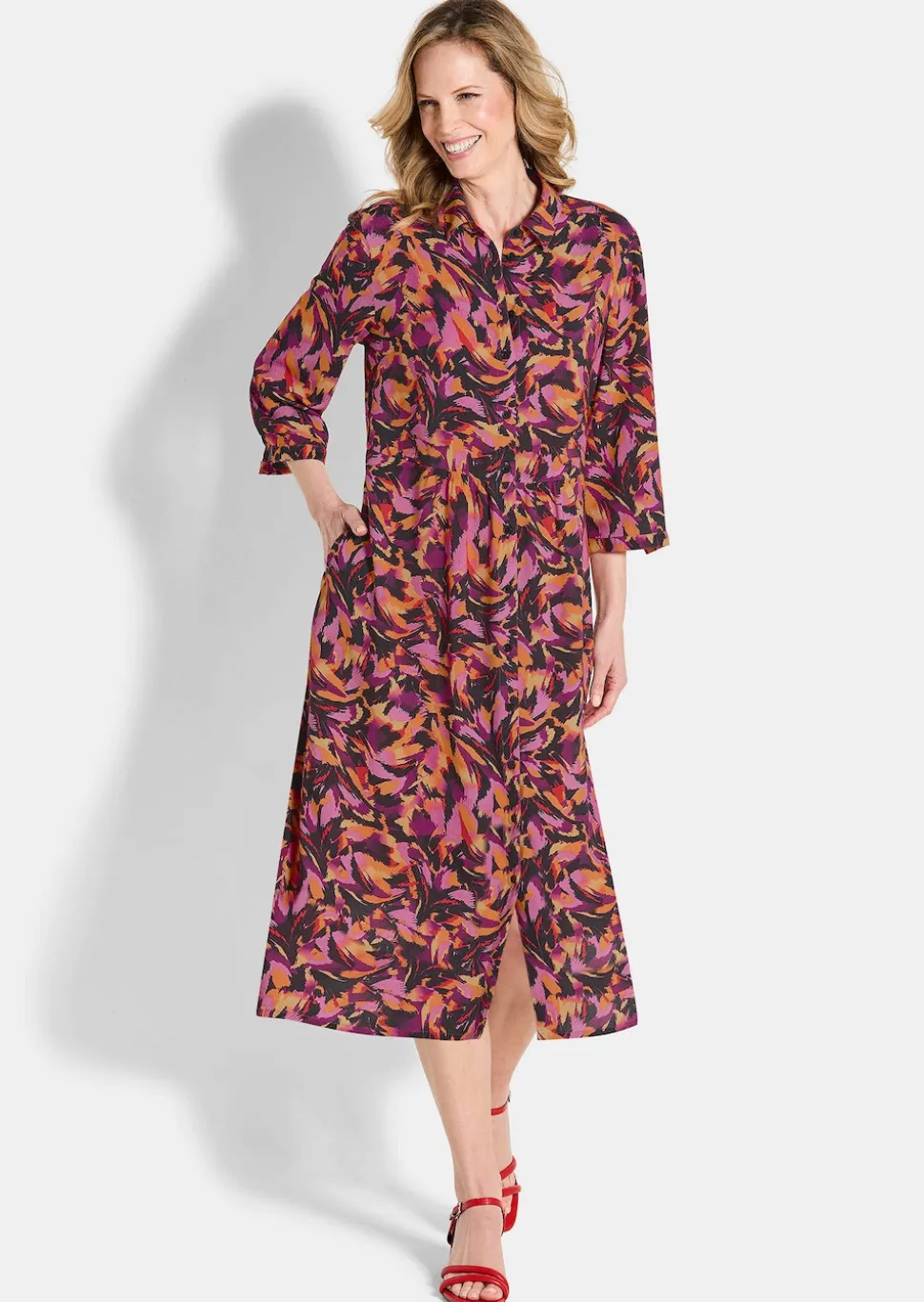 Robe-chemisier en pure viscose