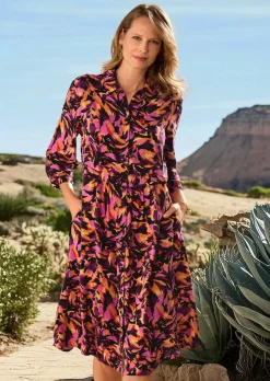 Robe-chemisier en pure viscose