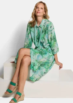 Robe-chemisier mi-longue