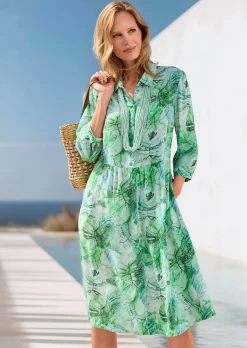 Robe-chemisier mi-longue