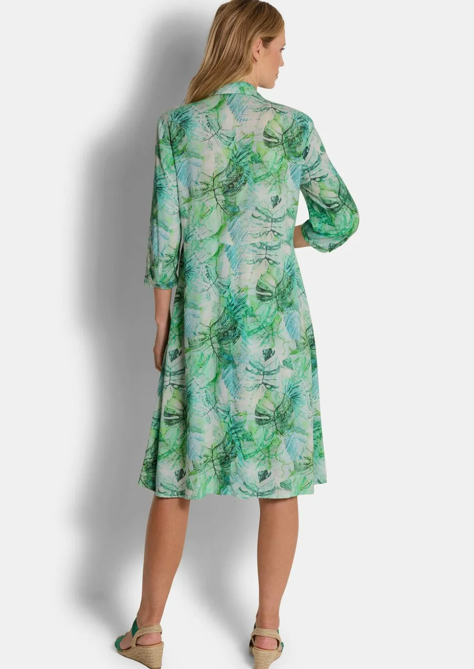 Robe-chemisier mi-longue