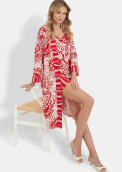 Robe de chambre avec mix de motifs aux couleurs harmonieuses