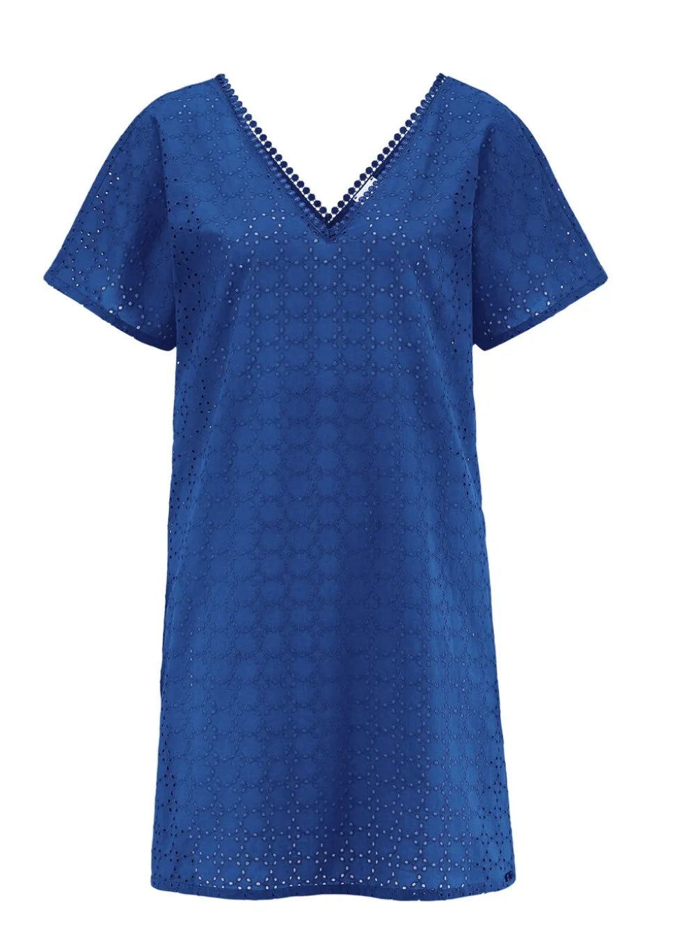 Robe de loisirs en pur coton avec broderie ajourée