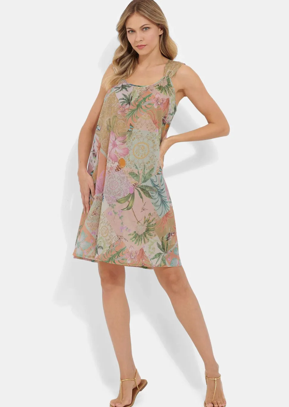 Robe de loisirs sans manches avec larges bretelles