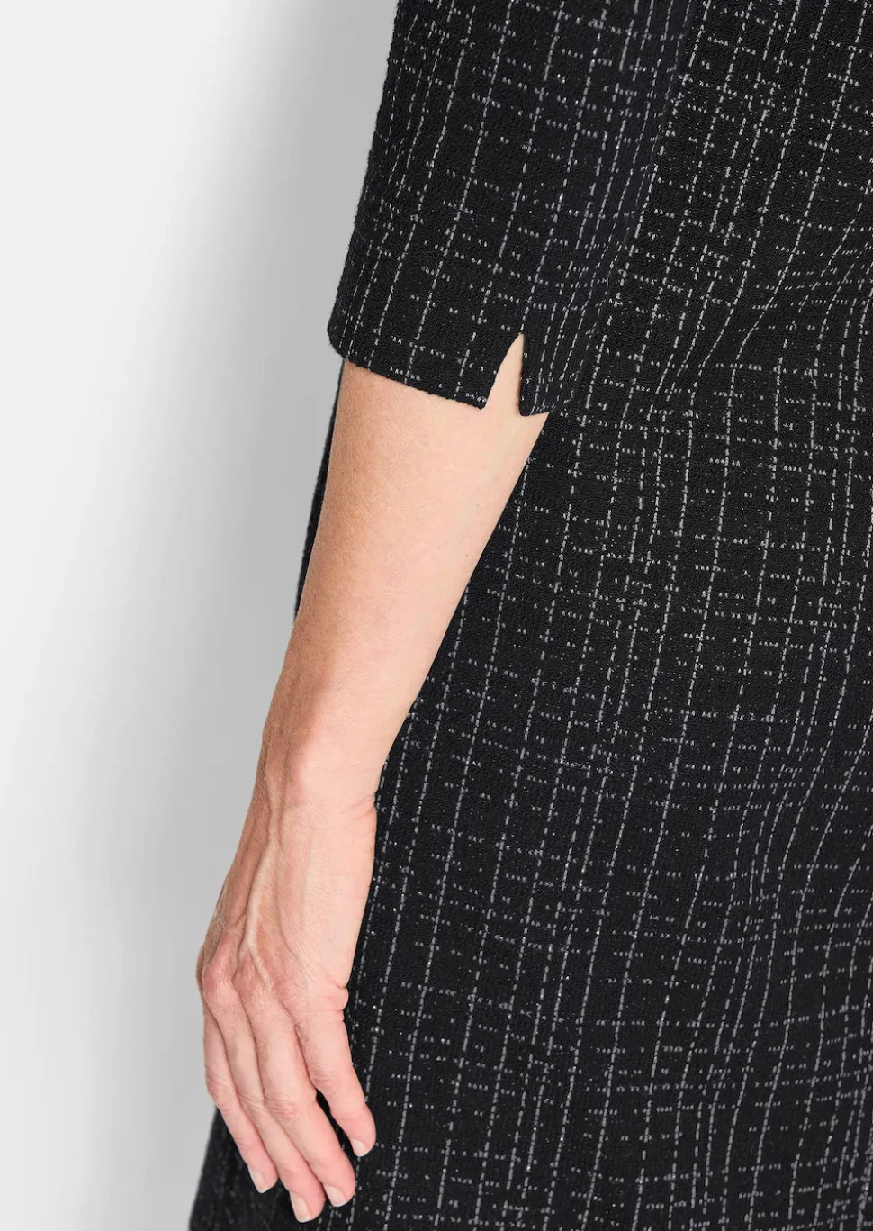 Robe en jersey aspect tweed, légèrement brillante