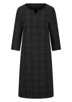 Robe en jersey aspect tweed, légèrement brillante
