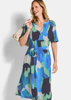 Robe en jersey avec lien à nouer et poches