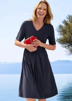 Robe en jersey à encolure en V