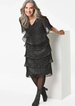 Robe en tissu plissé brillant
