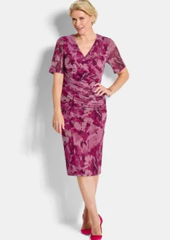 Robe en étoffe filet, style cache-cœur