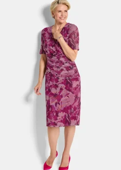 Robe en étoffe filet, style cache-cœur