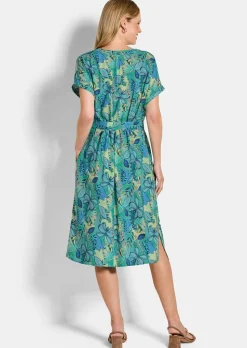Robe en viscose avec ceinture à nouer