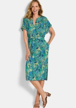 Robe en viscose avec ceinture à nouer