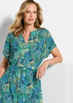 Robe en viscose avec ceinture à nouer
