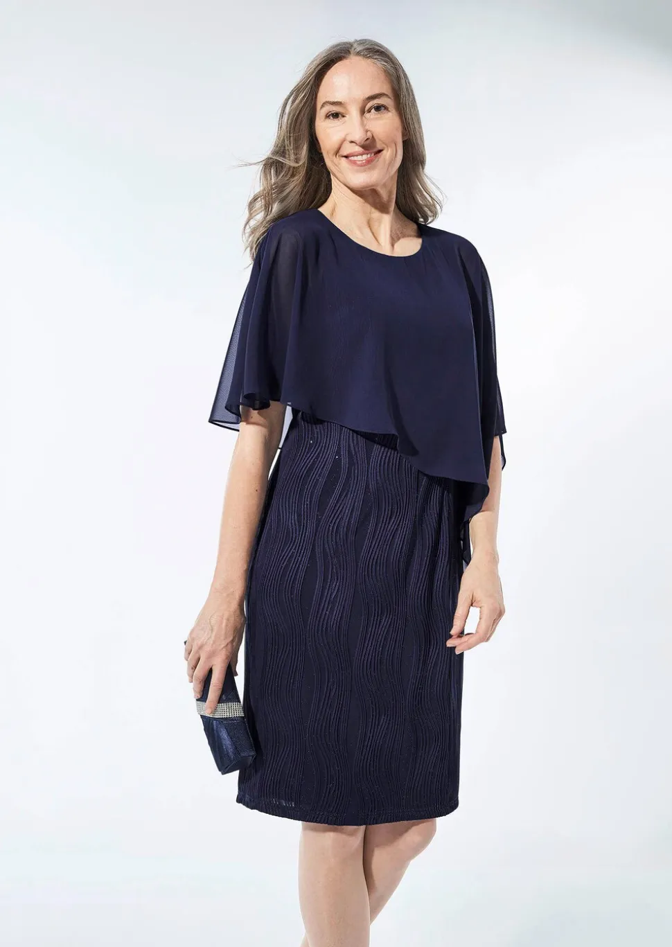 Robe habillée avec drapé en mousseline