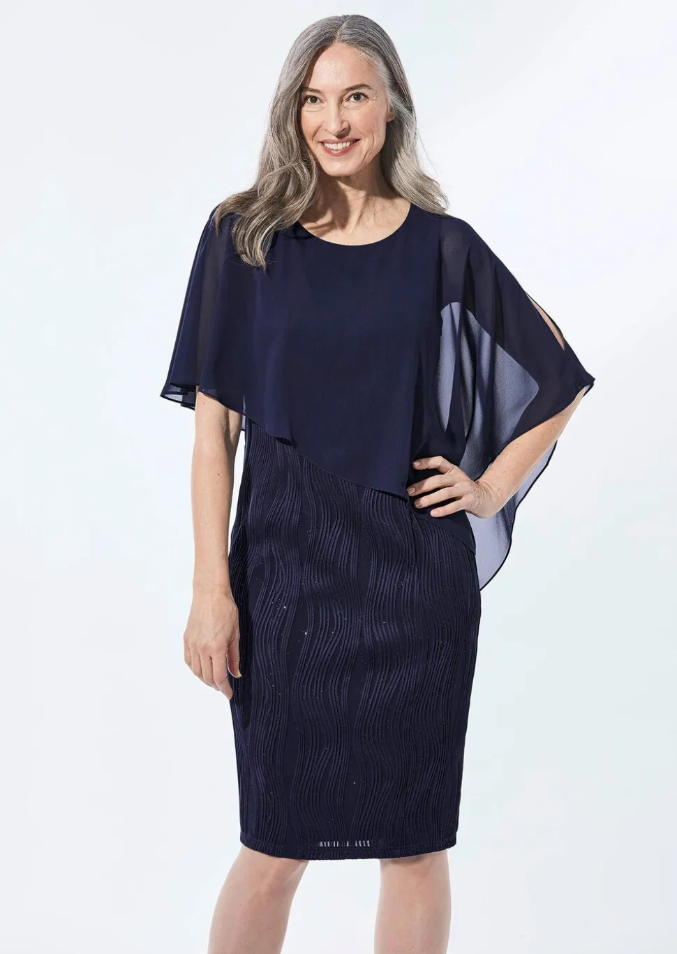 Robe habillée avec drapé en mousseline