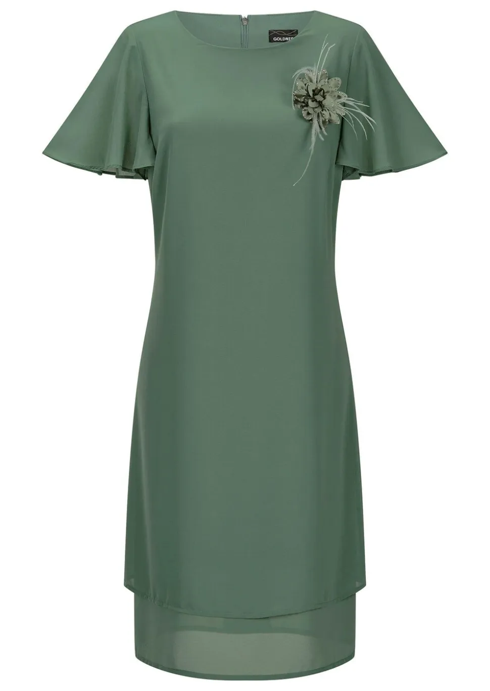 Robe élégante en voile, avec broche
