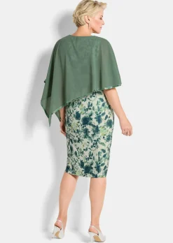 Robe à motif floral avec drapé en voile