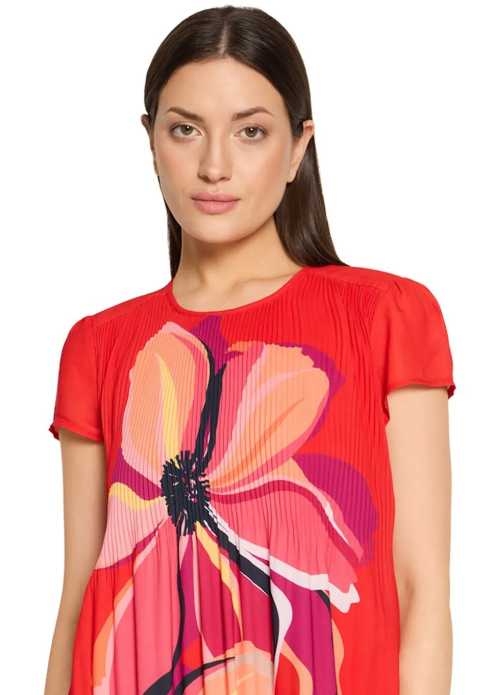 Robe plissée avec imprimé floral
