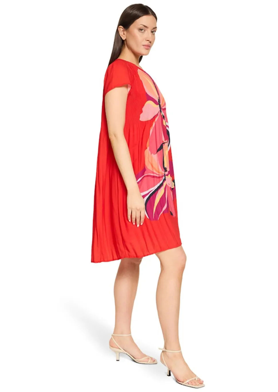 Robe plissée avec imprimé floral