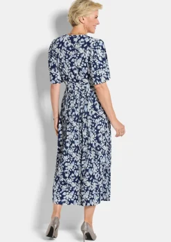 Robe plissée élégante, style cache-cœur
