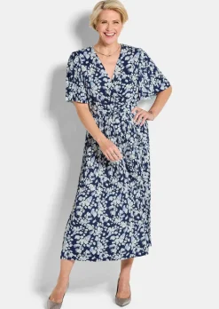 Robe plissée élégante, style cache-cœur