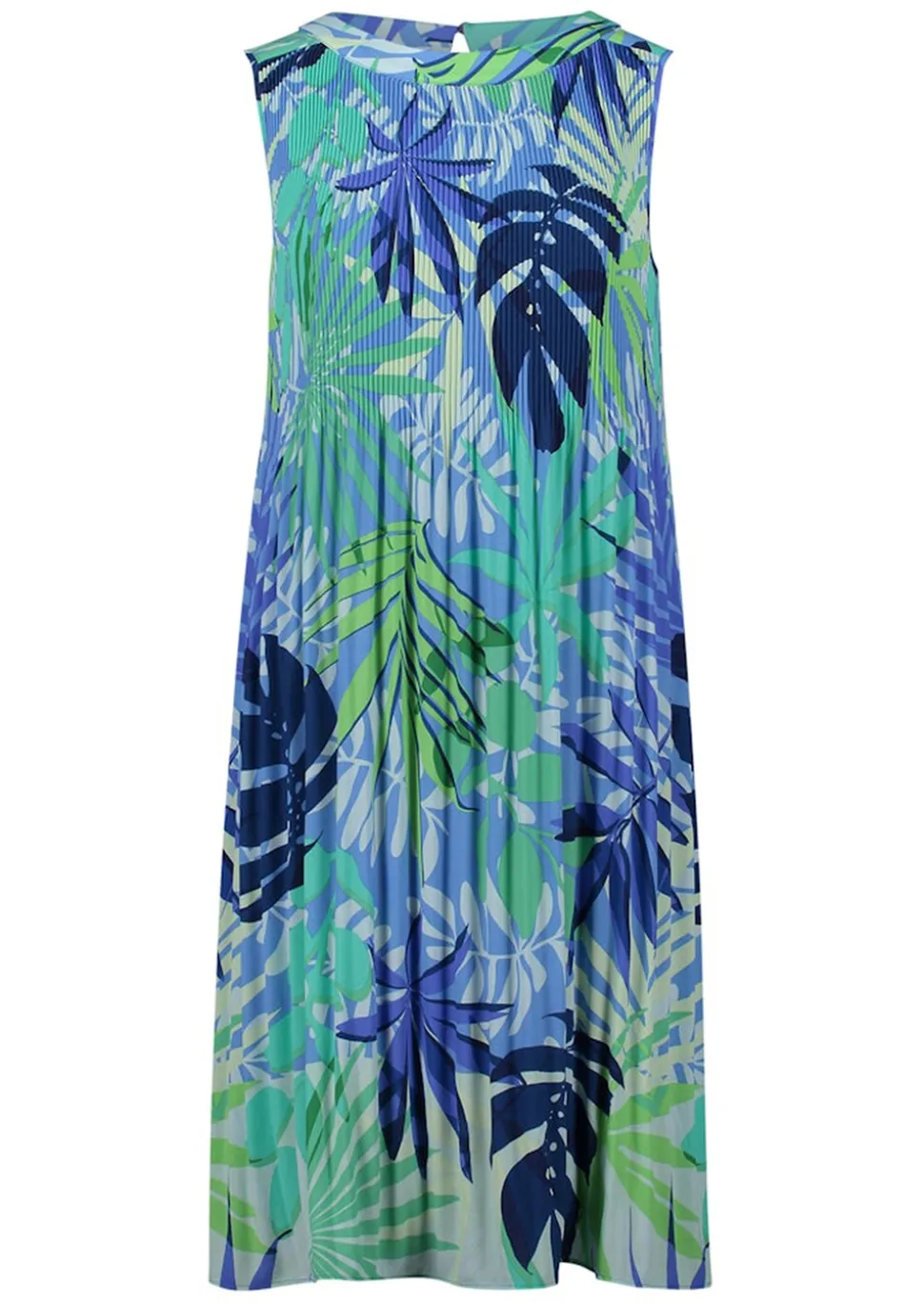 Robe plissée évasée, sans manches