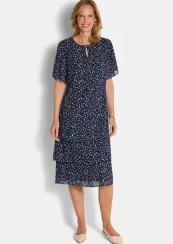 Robe à pois travaillée sur pans