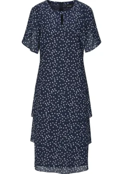 Robe à pois travaillée sur pans