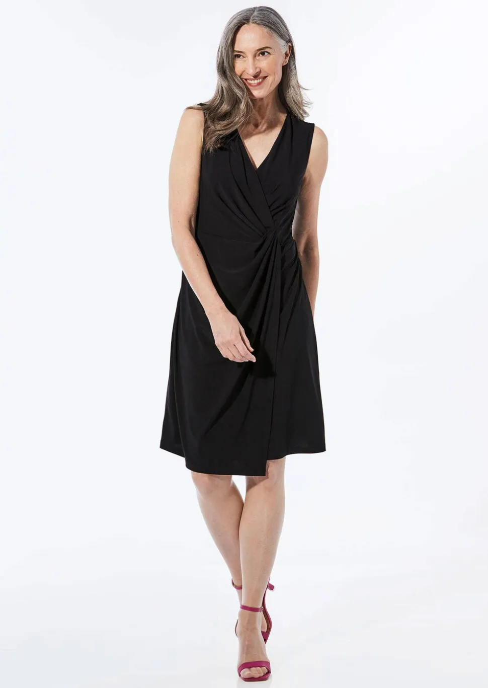 Robe portefeuille en tissu slinky