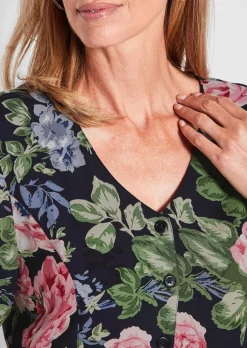 Robe romantique avec imprimé floral intégral