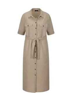 Robe safari en coton et lin