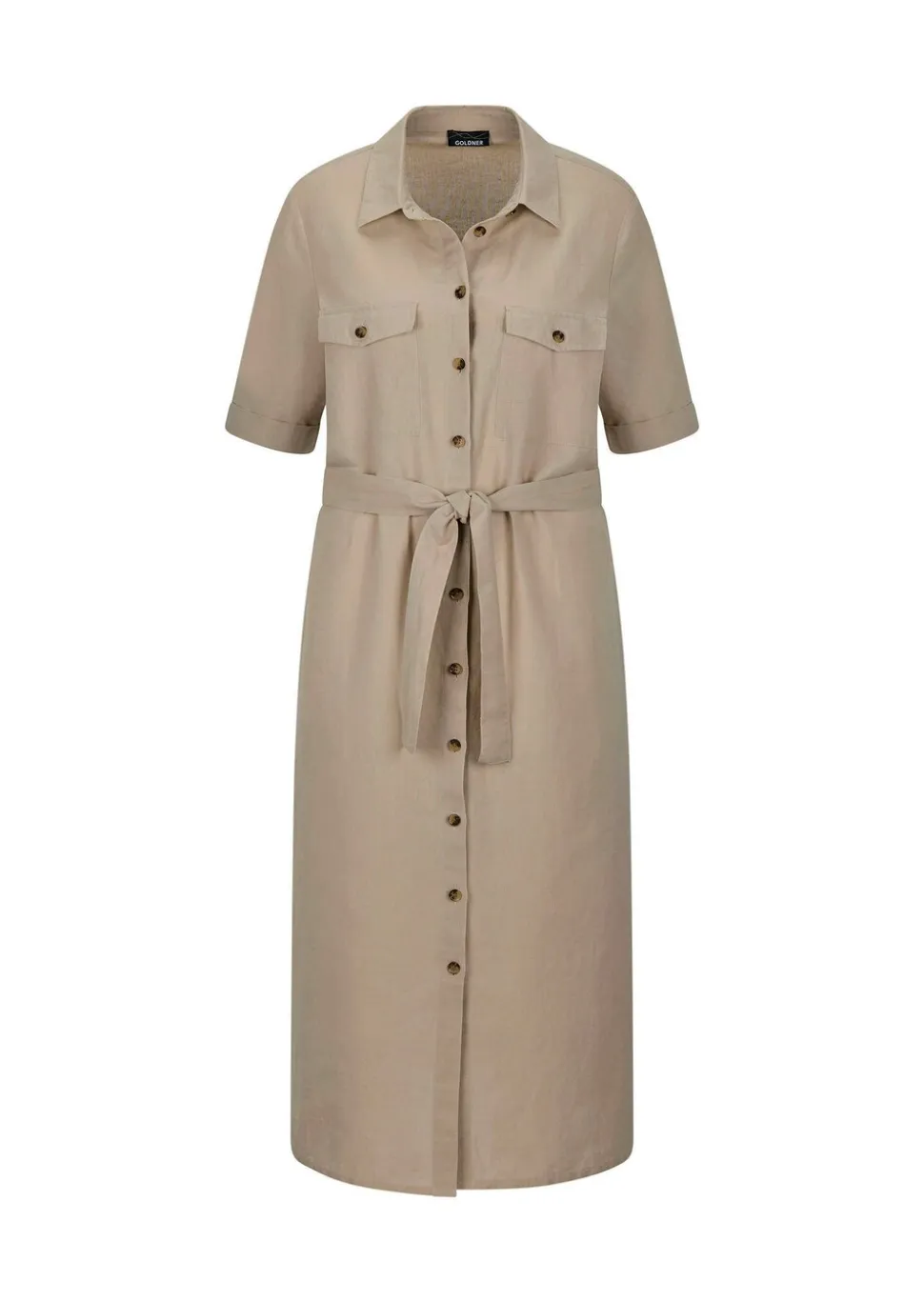 Robe safari en coton et lin