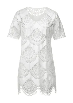 Robe-tunique avec broderie ajourée