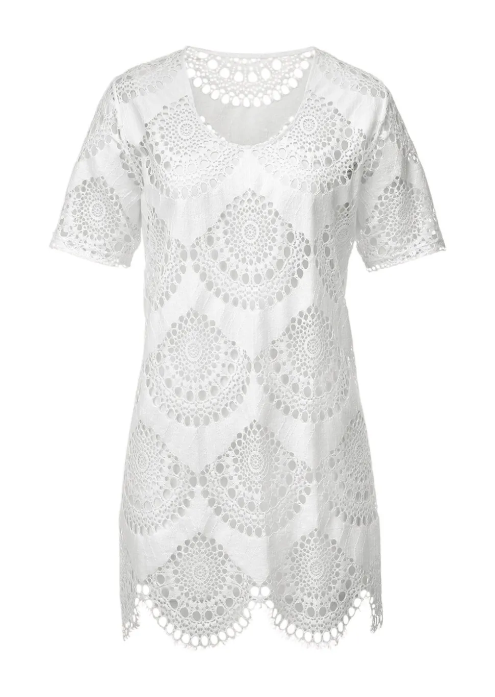 Robe-tunique avec broderie ajourée