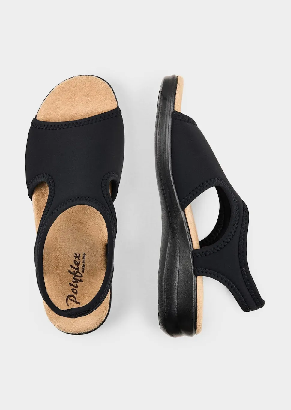 Sandales avec textile extensible