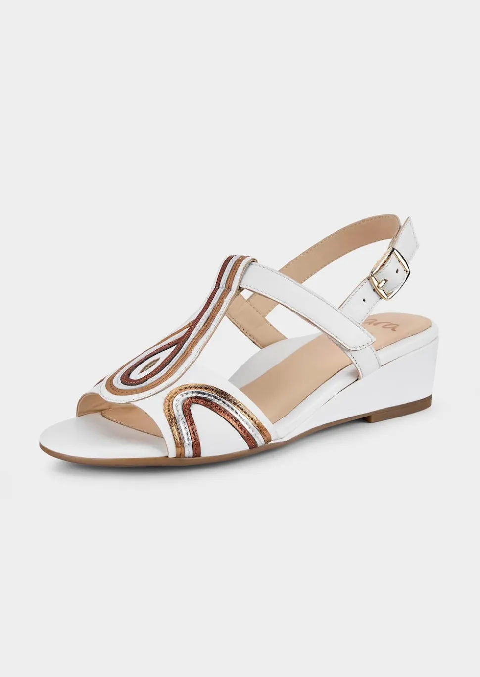 Sandales en cuir avec talon compensé