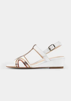 Sandales en cuir avec talon compensé