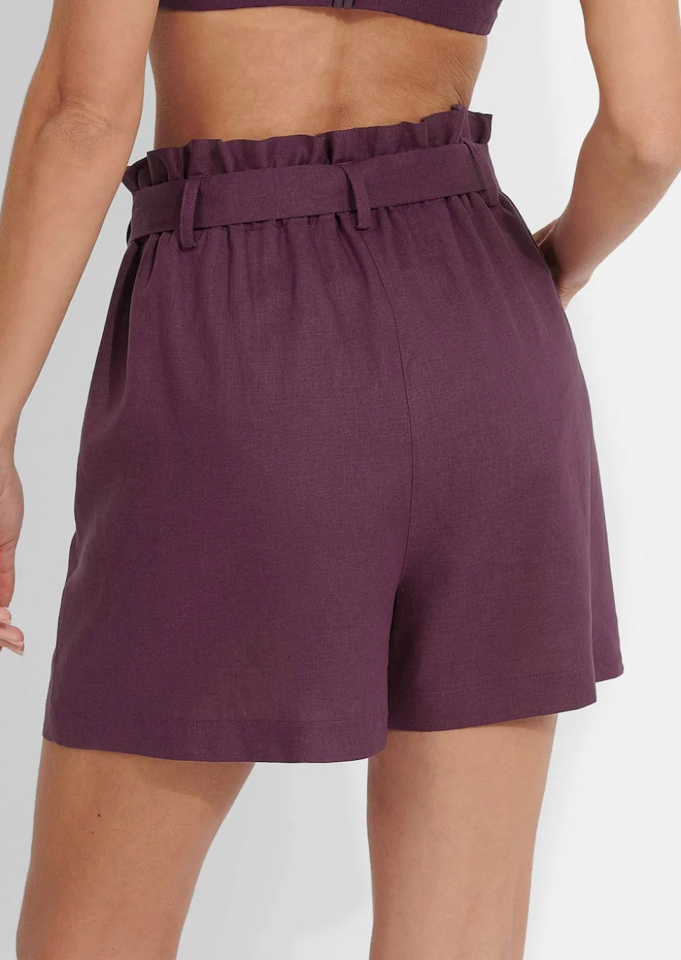 Short en lin avec ceinture à nouer