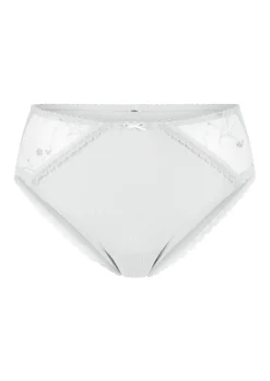 Slip aille haute avec empiècement en dentelle