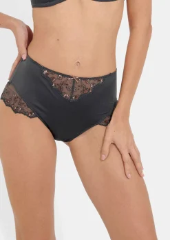 Slip avec dentelle brodée fleurie
