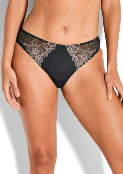 Slip taille basse avec dentelle fleurie