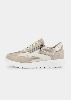 Sneakers, aspect mat et brillant.