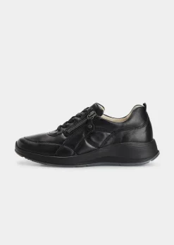 Sneakers en cuir, largeur confort