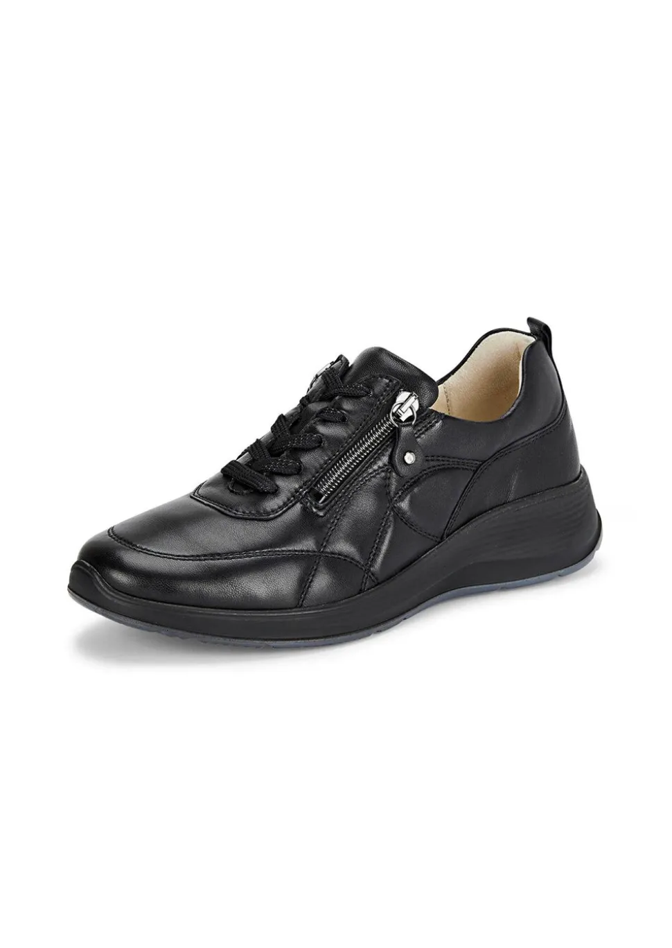 Sneakers en cuir, largeur confort