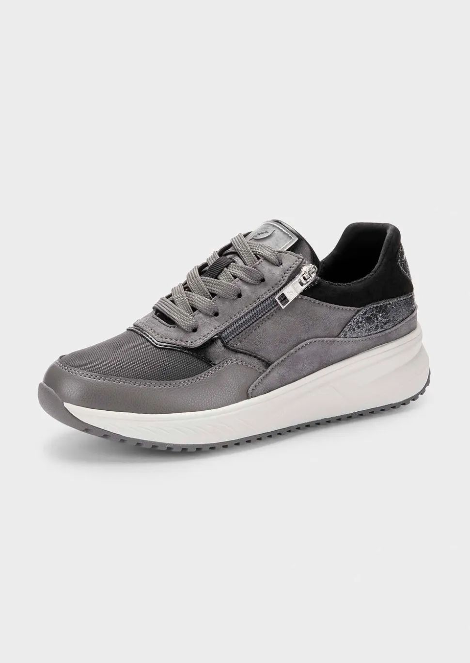 Sneakers en cuir lisse et cuir suédé